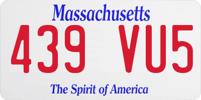 MA license plate 439VU5