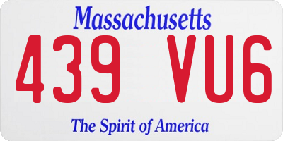MA license plate 439VU6