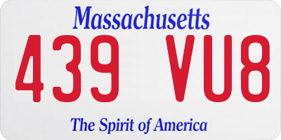 MA license plate 439VU8