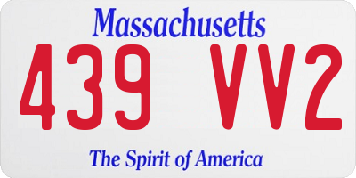 MA license plate 439VV2