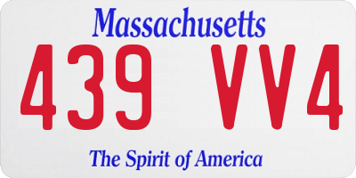 MA license plate 439VV4