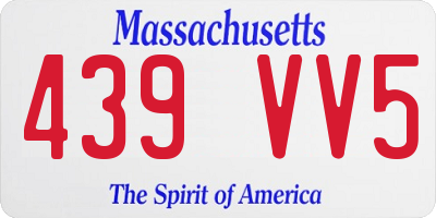 MA license plate 439VV5