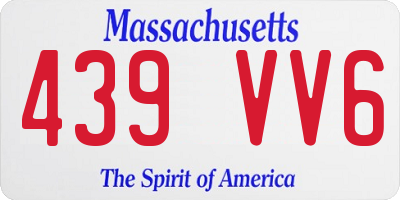 MA license plate 439VV6