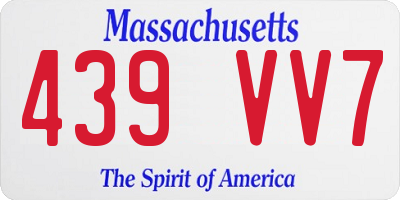 MA license plate 439VV7