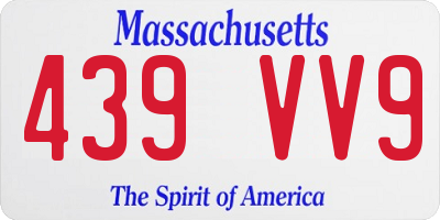 MA license plate 439VV9
