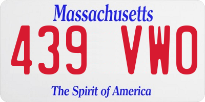 MA license plate 439VW0