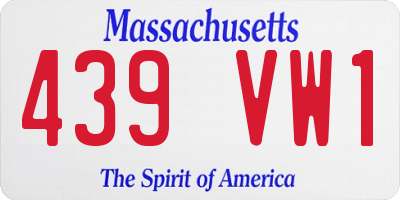 MA license plate 439VW1
