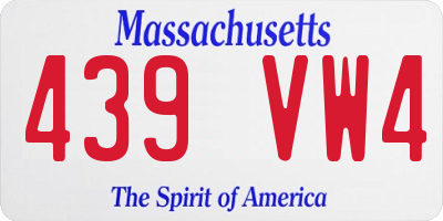 MA license plate 439VW4