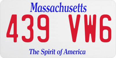 MA license plate 439VW6