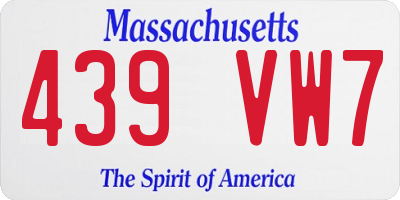 MA license plate 439VW7