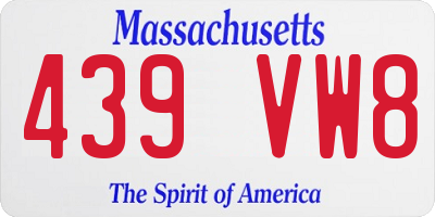 MA license plate 439VW8