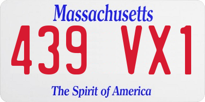 MA license plate 439VX1