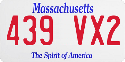 MA license plate 439VX2