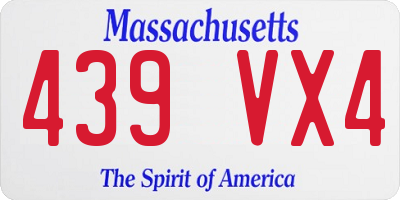 MA license plate 439VX4