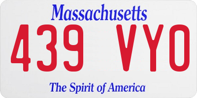 MA license plate 439VY0