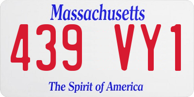 MA license plate 439VY1