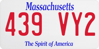 MA license plate 439VY2