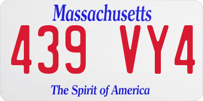 MA license plate 439VY4