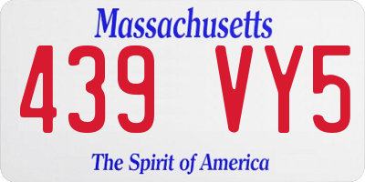 MA license plate 439VY5