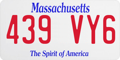 MA license plate 439VY6