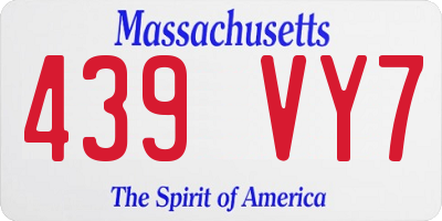 MA license plate 439VY7