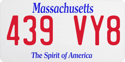 MA license plate 439VY8