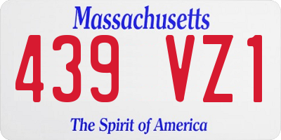MA license plate 439VZ1