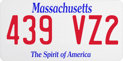 MA license plate 439VZ2