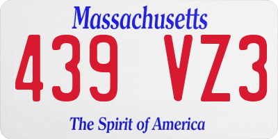 MA license plate 439VZ3