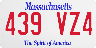 MA license plate 439VZ4