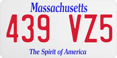 MA license plate 439VZ5