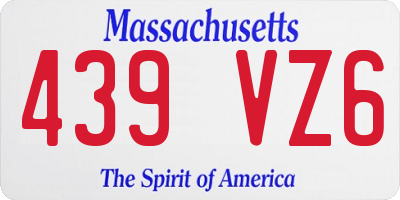 MA license plate 439VZ6