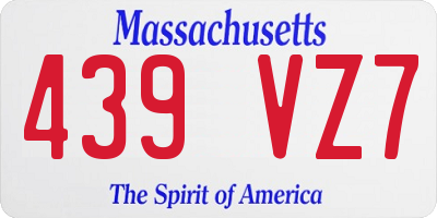 MA license plate 439VZ7