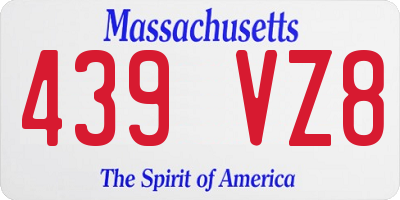MA license plate 439VZ8