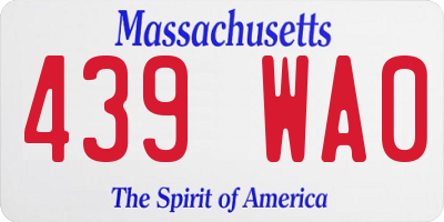 MA license plate 439WA0