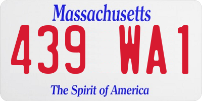 MA license plate 439WA1