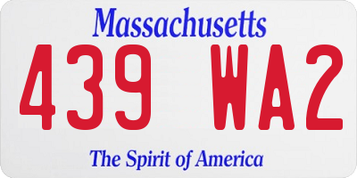 MA license plate 439WA2