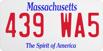 MA license plate 439WA5