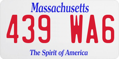 MA license plate 439WA6