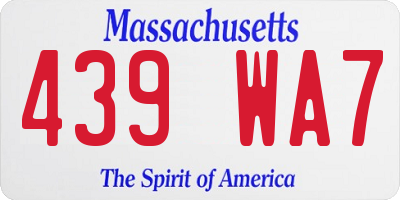 MA license plate 439WA7