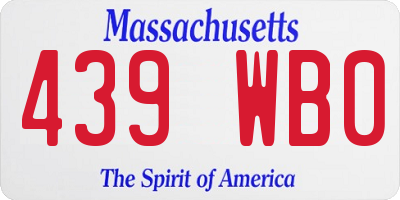 MA license plate 439WB0