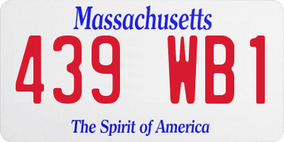 MA license plate 439WB1