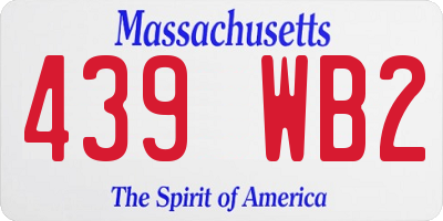 MA license plate 439WB2