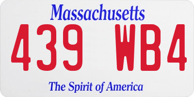 MA license plate 439WB4
