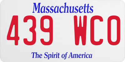 MA license plate 439WC0