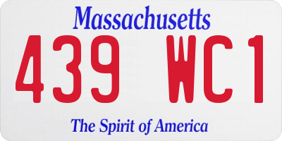 MA license plate 439WC1