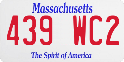 MA license plate 439WC2