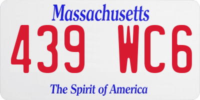 MA license plate 439WC6