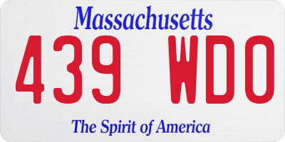 MA license plate 439WD0