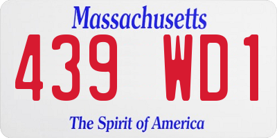 MA license plate 439WD1